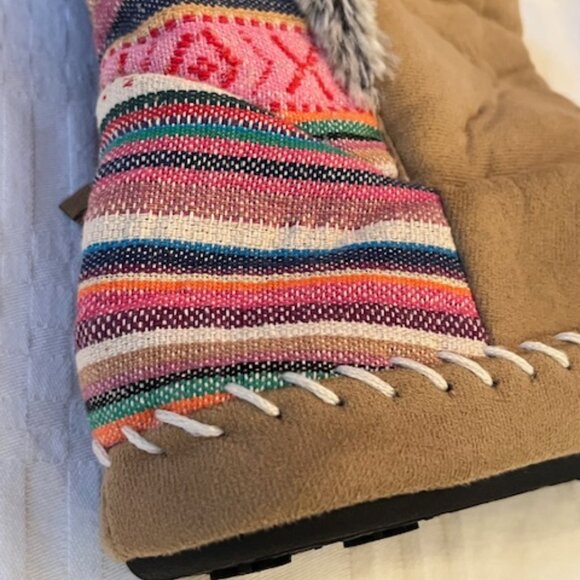 DEARFOAMS | Moccasins Tan with tassels Fabric back-NEW w/o Box - Picture 10 of 11